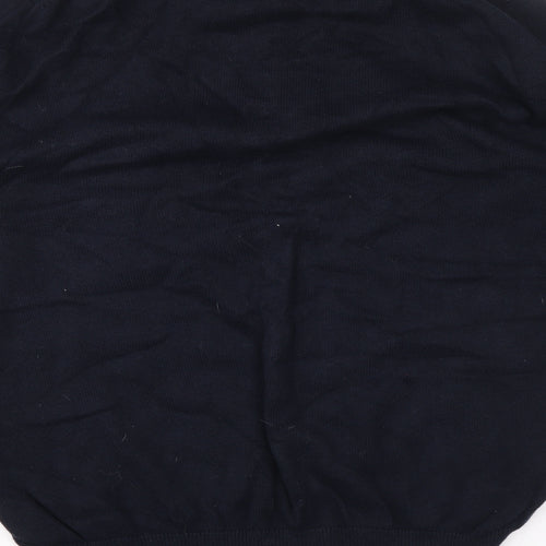 Crew Clothing Mens Blue High Neck Cotton Pullover Jumper Size XL