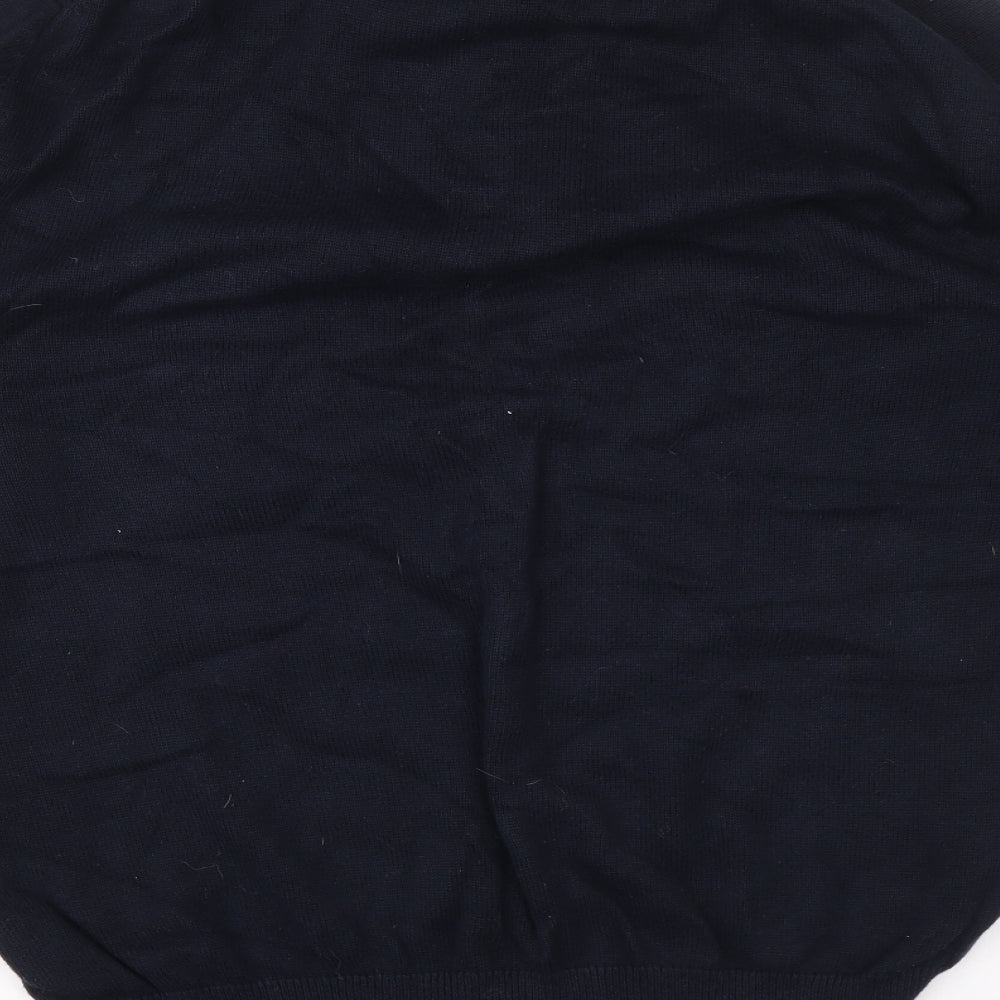 Crew Clothing Mens Blue High Neck Cotton Pullover Jumper Size XL