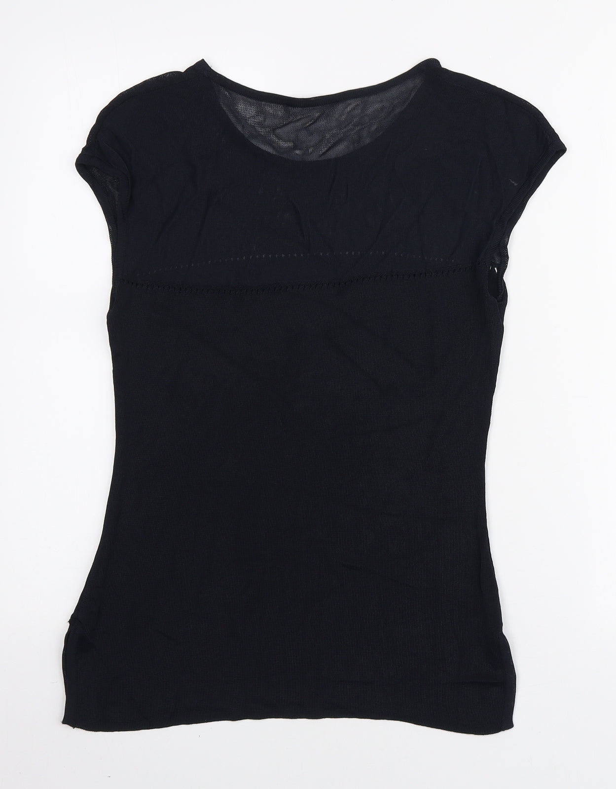 Preworn Womens Blue Viscose Basic T-Shirt Size XS Round Neck