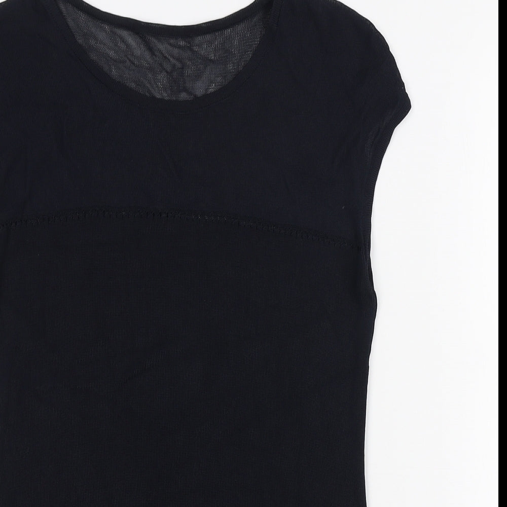 Preworn Womens Blue Viscose Basic T-Shirt Size XS Round Neck