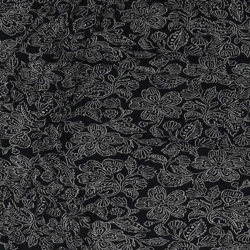 Preworn Womens Black Floral Polyester Swing Skirt Size M