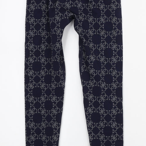 GUESS Womens Blue Geometric Polyester Jegging Leggings Size XS L24 in