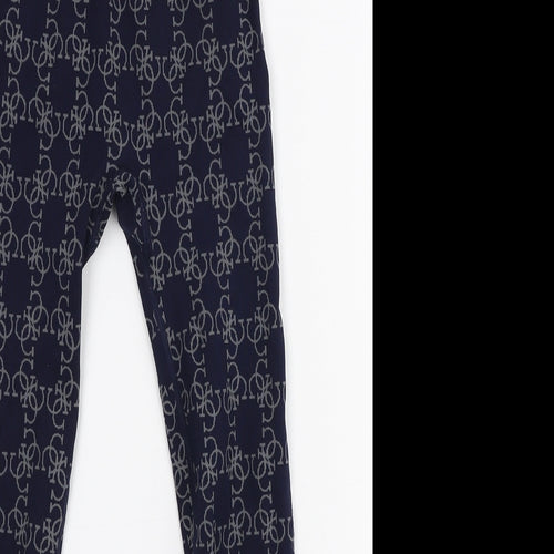 GUESS Womens Blue Geometric Polyester Jegging Leggings Size XS L24 in