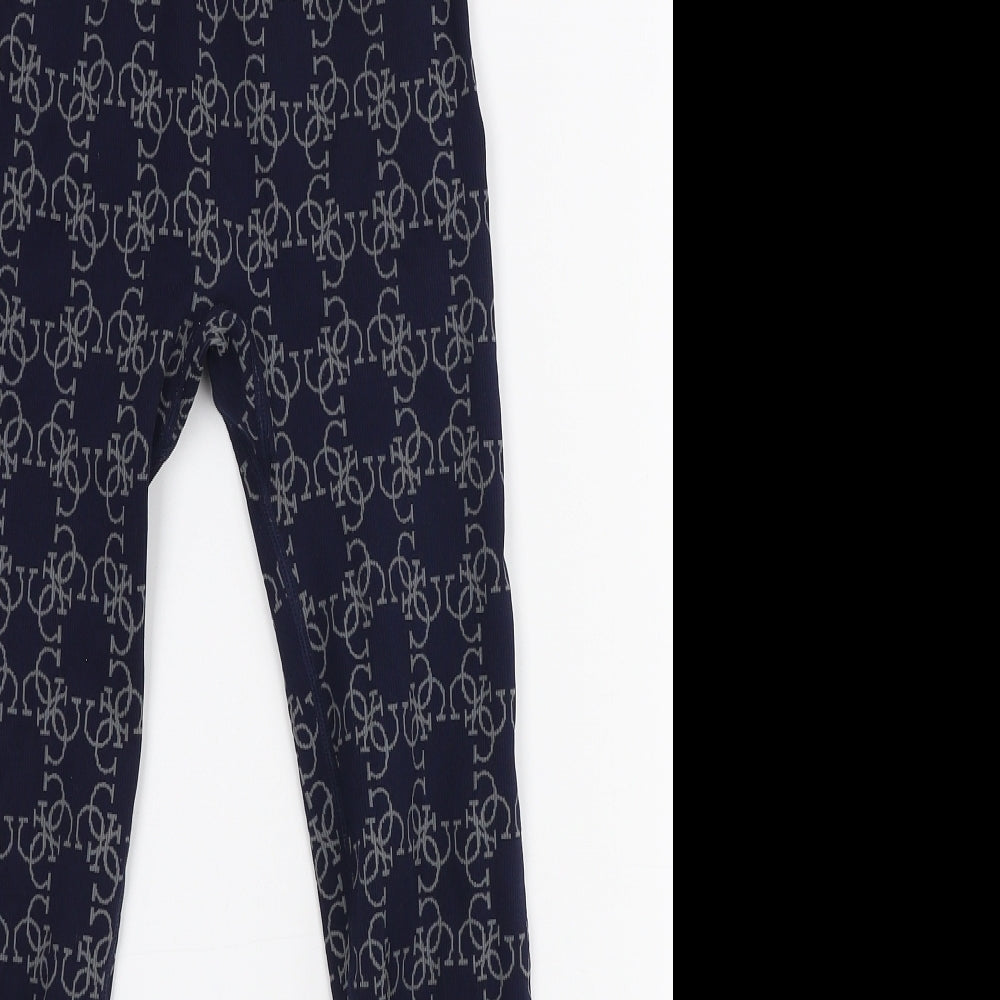GUESS Womens Blue Geometric Polyester Jegging Leggings Size XS L24 in