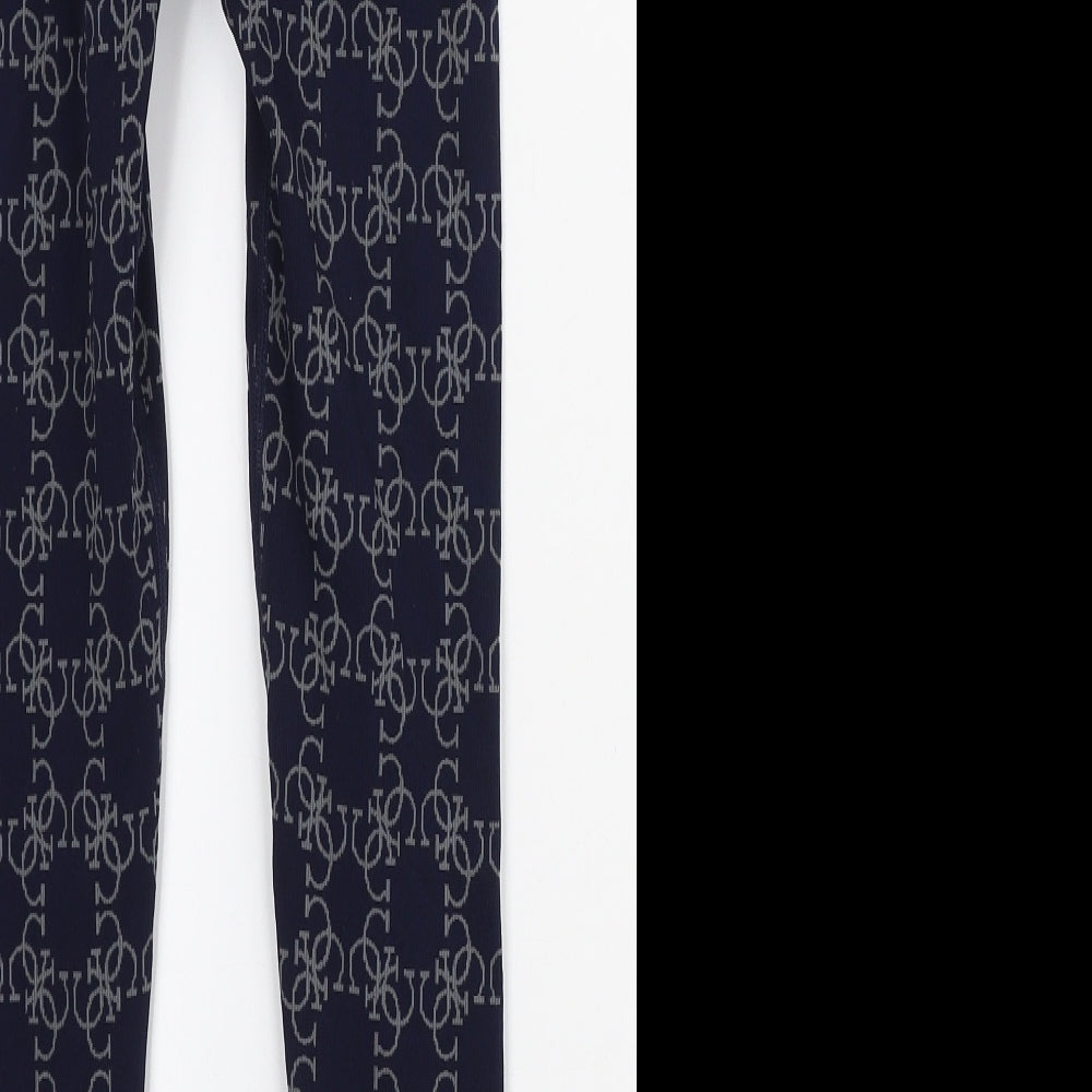 GUESS Womens Blue Geometric Polyester Jegging Leggings Size XS L24 in