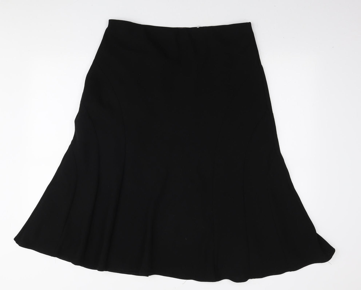 Marks and Spencer Womens Black Polyester Flare Skirt Size 14
