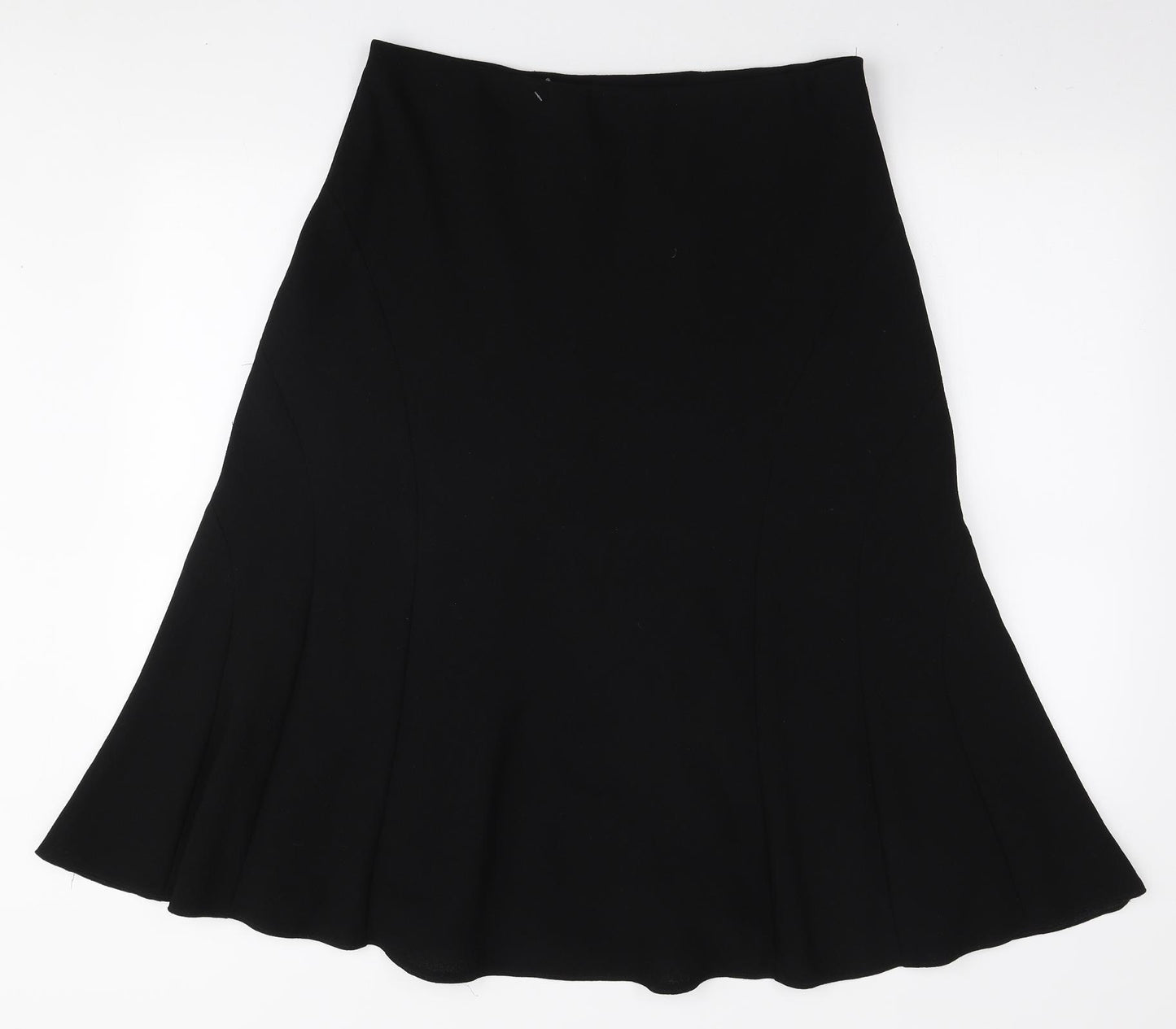Marks and Spencer Womens Black Polyester Flare Skirt Size 14