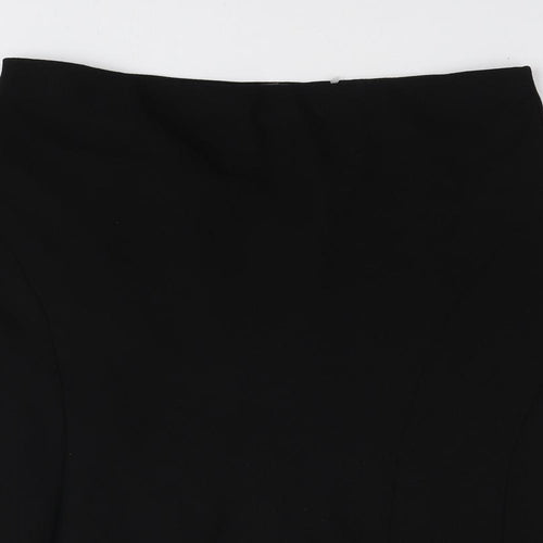 Marks and Spencer Womens Black Polyester Flare Skirt Size 14