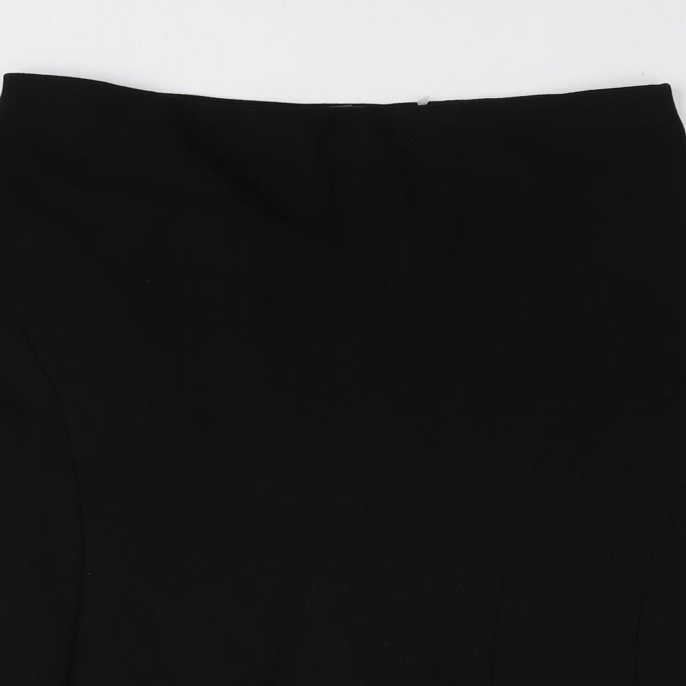 Marks and Spencer Womens Black Polyester Flare Skirt Size 14
