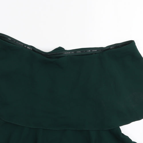 Coast Womens Green Polyester Basic Blouse Size 6 Off the Shoulder