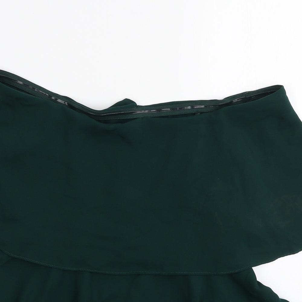 Coast Womens Green Polyester Basic Blouse Size 6 Off the Shoulder