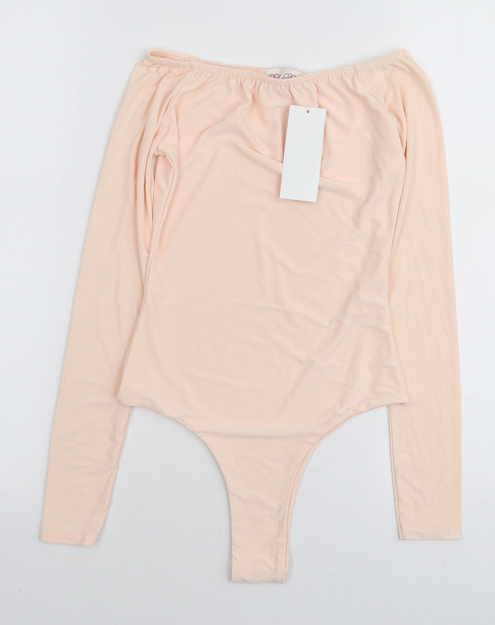 Dolly Diva Womens Pink Polyester Bodysuit One-Piece Size 6 Button
