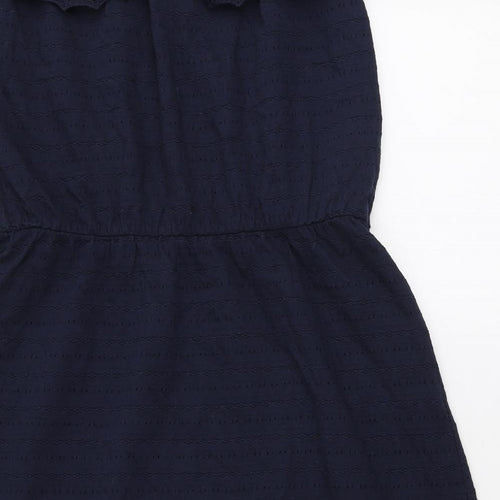 NEXT Womens Blue Cotton Mini Size 10 Off the Shoulder Pullover