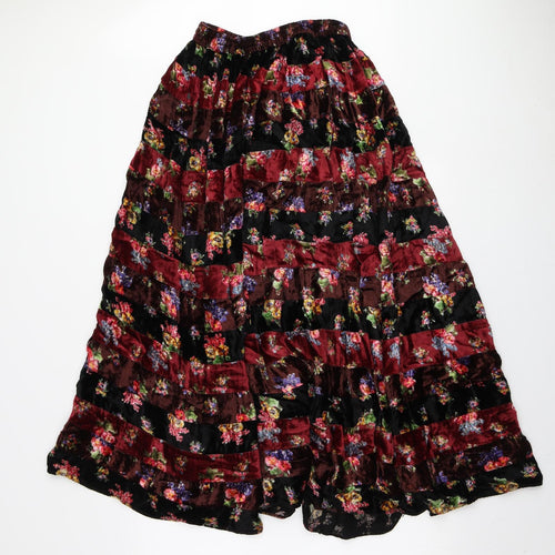 Nightingales Womens Multicoloured Striped Viscose A-Line Skirt Size M