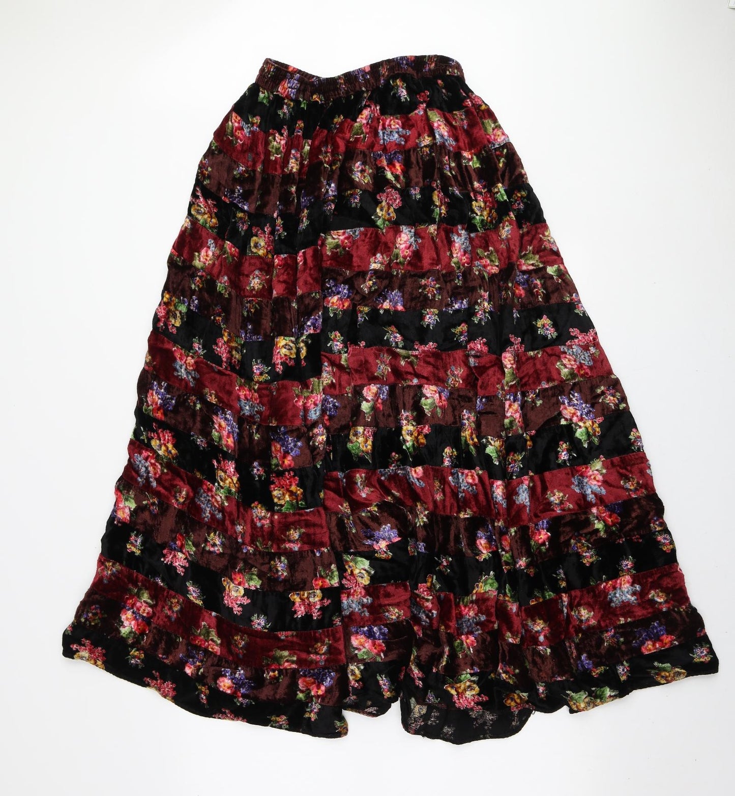 Nightingales Womens Multicoloured Striped Viscose A-Line Skirt Size M