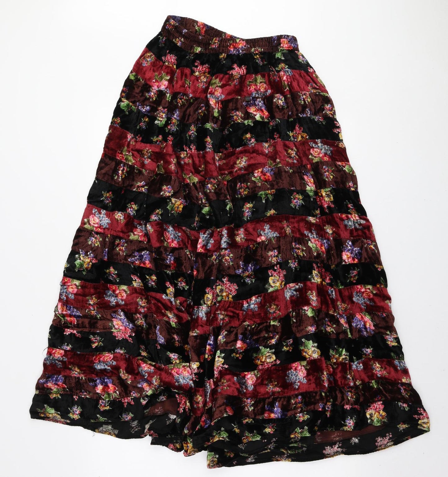 Nightingales Womens Multicoloured Striped Viscose A-Line Skirt Size M