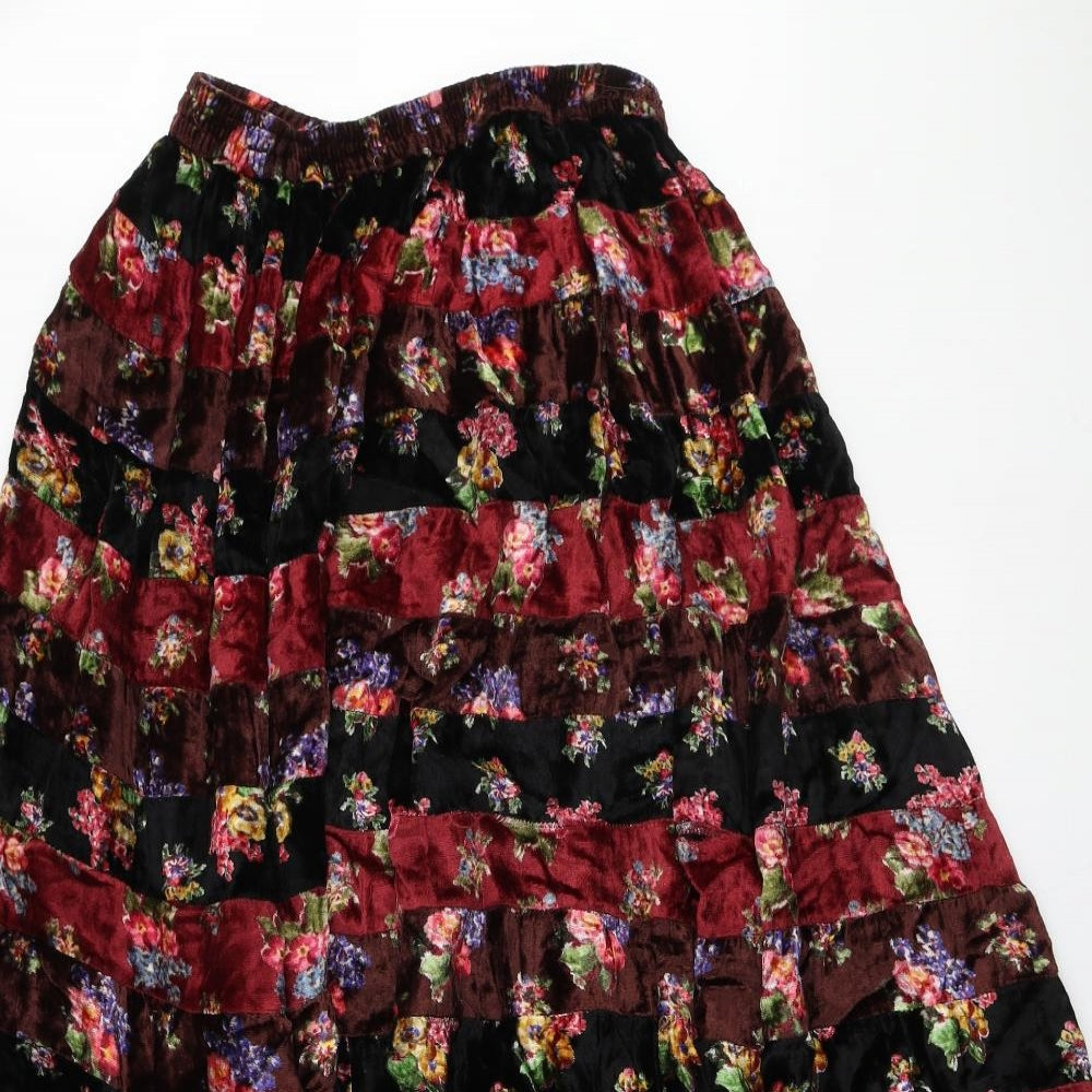 Nightingales Womens Multicoloured Striped Viscose A-Line Skirt Size M