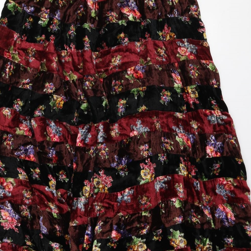 Nightingales Womens Multicoloured Striped Viscose A-Line Skirt Size M