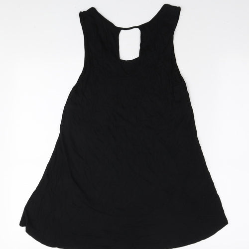 Cable & Gauge Womens Black Viscose Tunic Tank Size S Halter