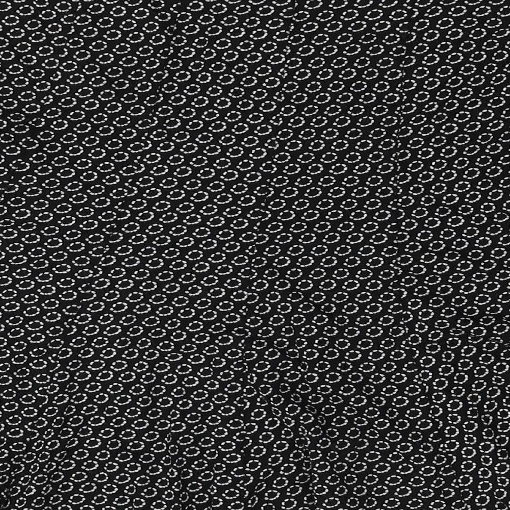 Marks and Spencer Womens Black Geometric Viscose Skater Skirt Size 10