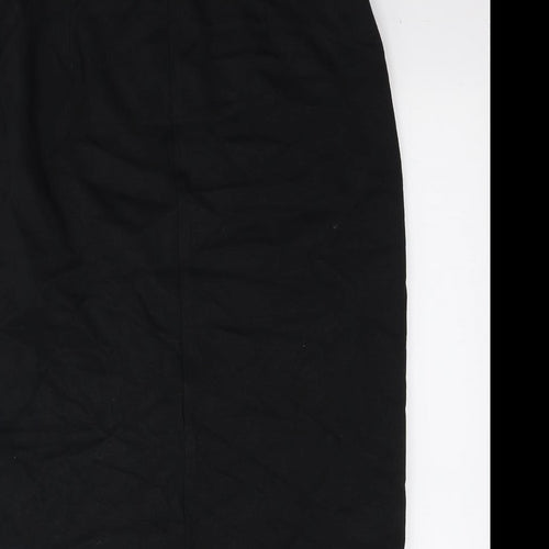 Marks and Spencer Womens Black Viscose Straight & Pencil Skirt Size 12