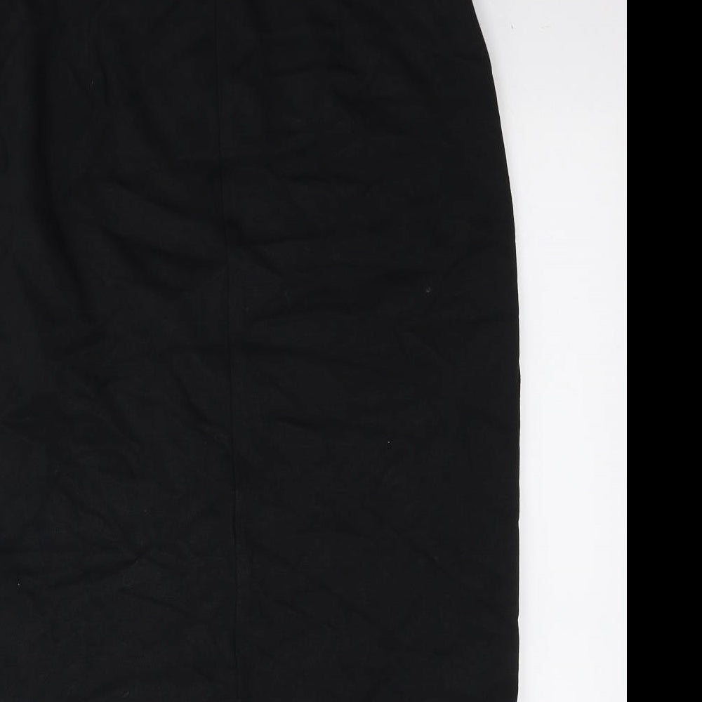 Marks and Spencer Womens Black Viscose Straight & Pencil Skirt Size 12