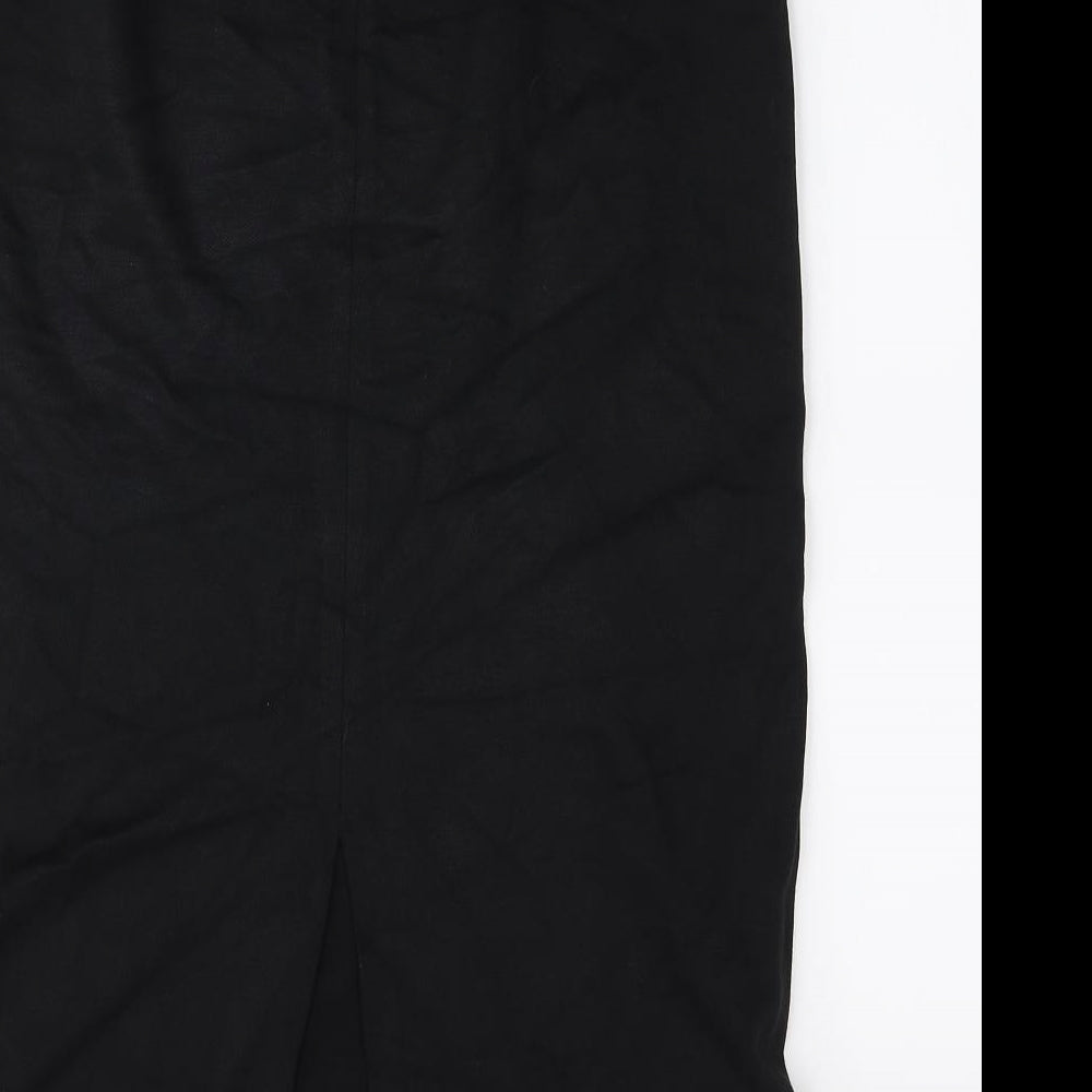 Marks and Spencer Womens Black Viscose Straight & Pencil Skirt Size 12