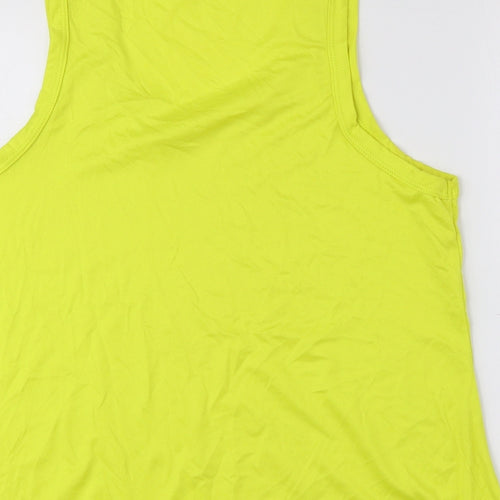 Marika Womens Yellow Polyester Cropped Tank Size 6 Scoop Neck Drawstring