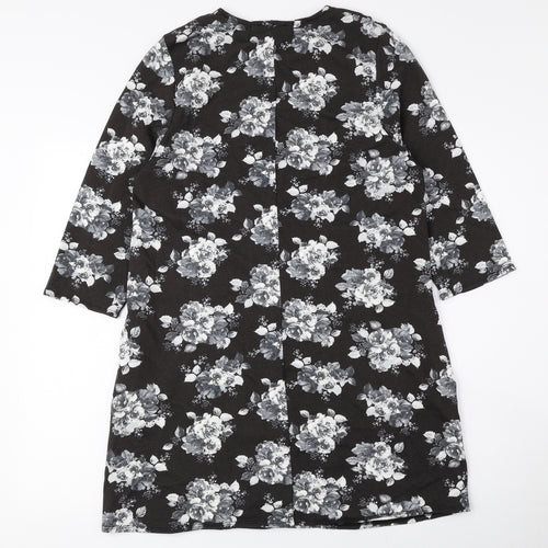 Matalan Womens Multicoloured Floral Viscose A-Line Size 14 Round Neck Pullover