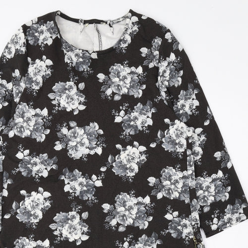 Matalan Womens Multicoloured Floral Viscose A-Line Size 14 Round Neck Pullover
