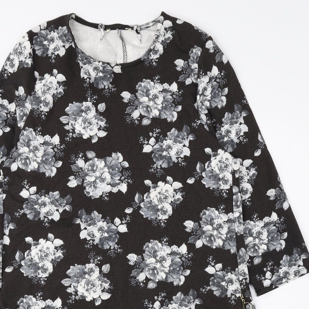 Matalan Womens Multicoloured Floral Viscose A-Line Size 14 Round Neck Pullover