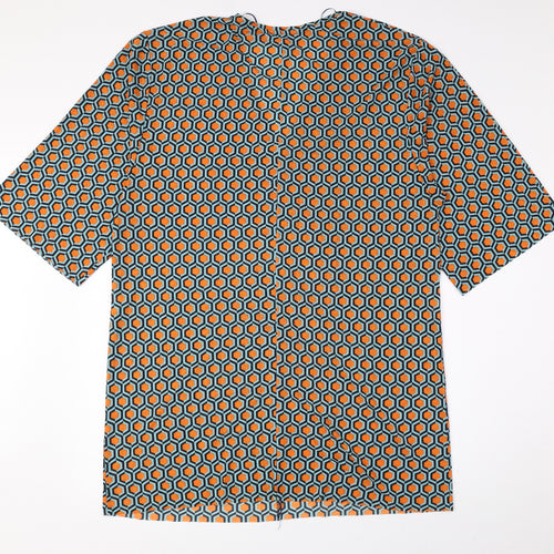 Zara Trafaluc Womens Multicoloured Geometric Polyester A-Line Size 14 V-Neck Pullover