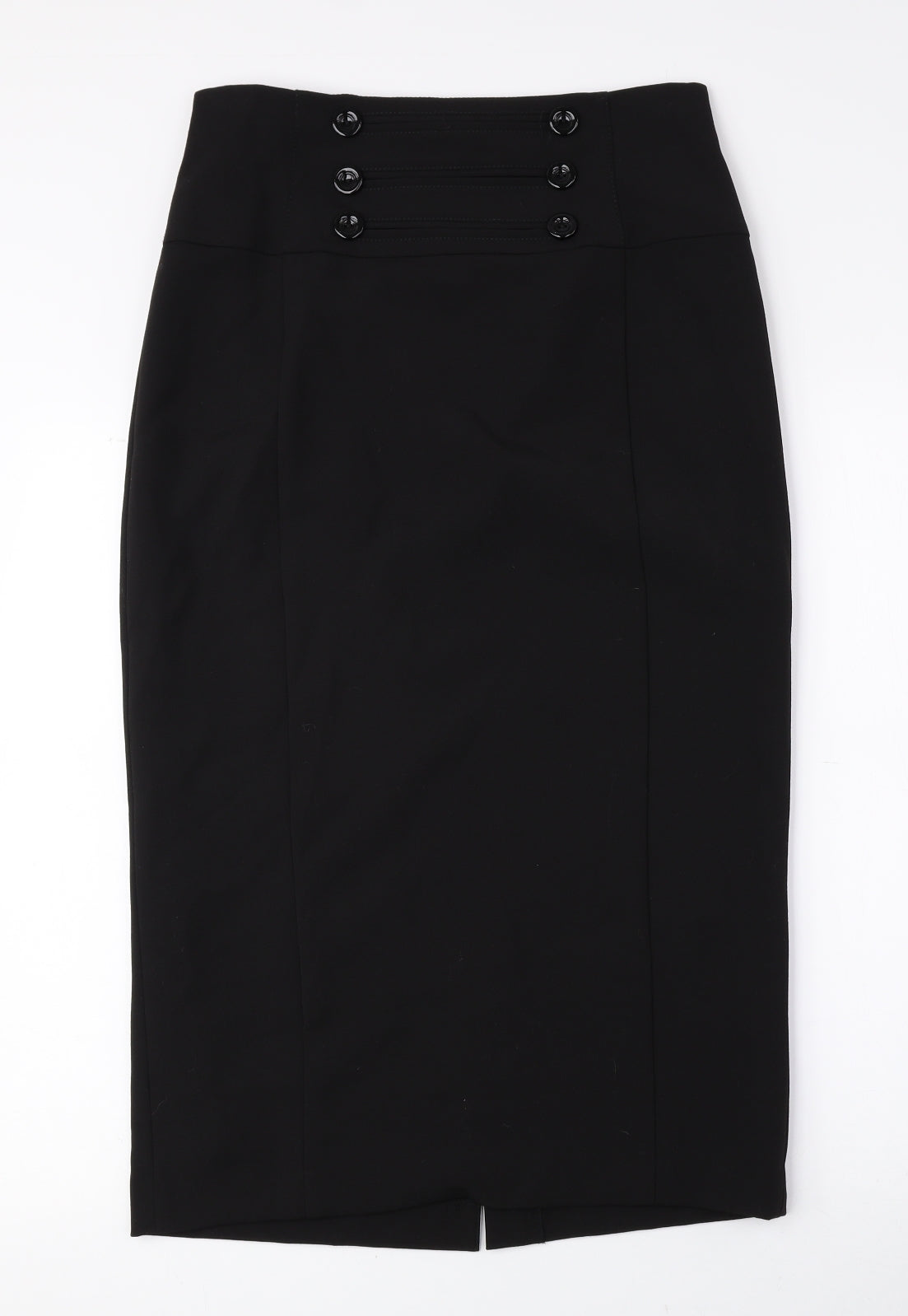Wallis Womens Black Polyester Straight & Pencil Skirt Size 10 Zip