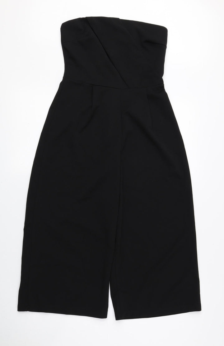 Preworn Womens Black Polyester Bodysuit One-Piece Size 8 L15 in Zip