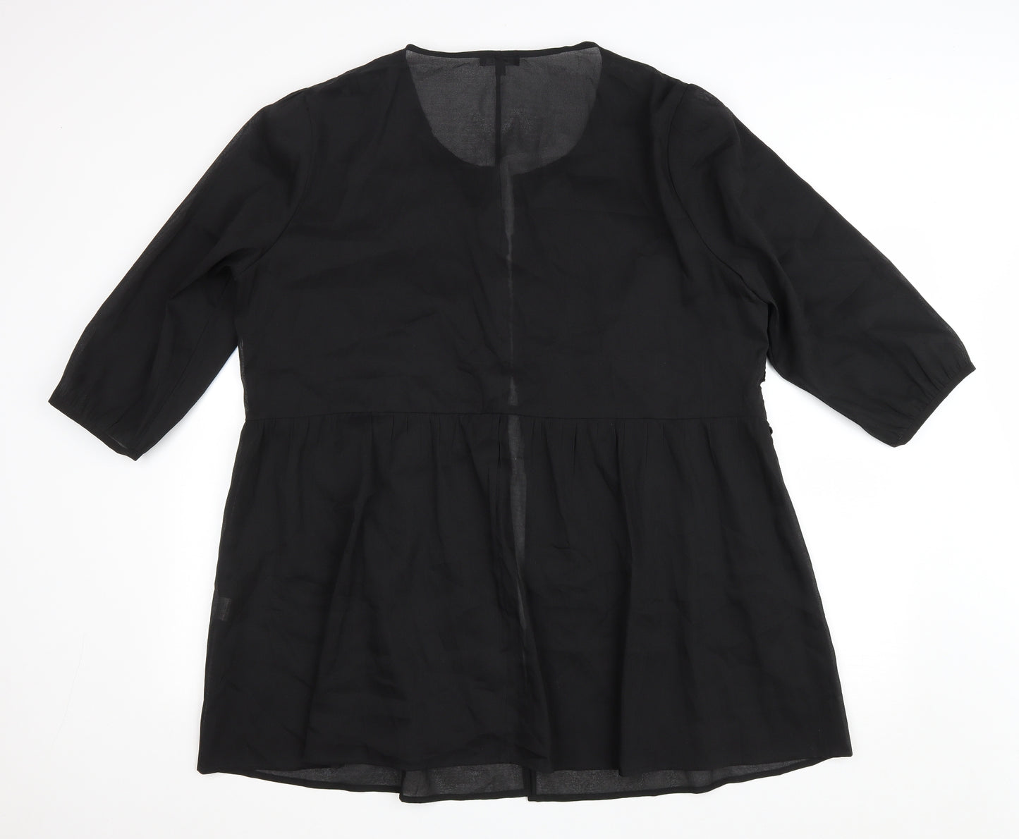 MsShe Womens Black Scoop Neck Polyester Cardigan Jumper Size 6 - Lace detail