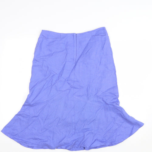 Tina Tailor Womens Purple Linen Trumpet Skirt Size 10 Zip
