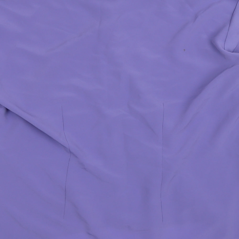 Sara Womens Purple Polyester Basic Button-Up Size 20 Collared