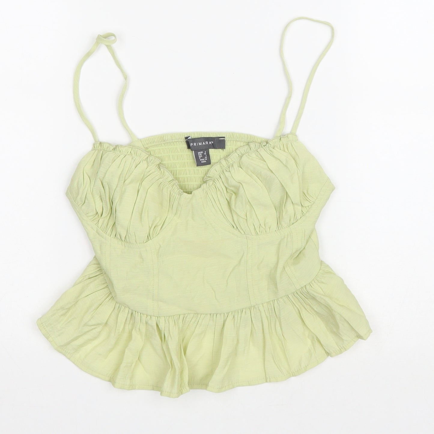 Primark Womens Green Viscose Cropped Tank Size 8 Sweetheart