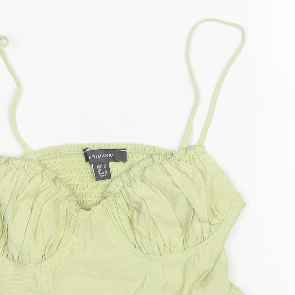 Primark Womens Green Viscose Cropped Tank Size 8 Sweetheart