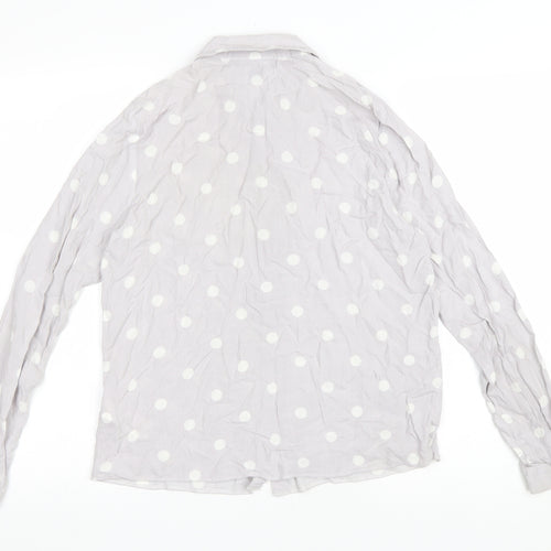 Atmosphere Womens Purple Polka Dot Viscose Basic Button-Up Size 10 Collared