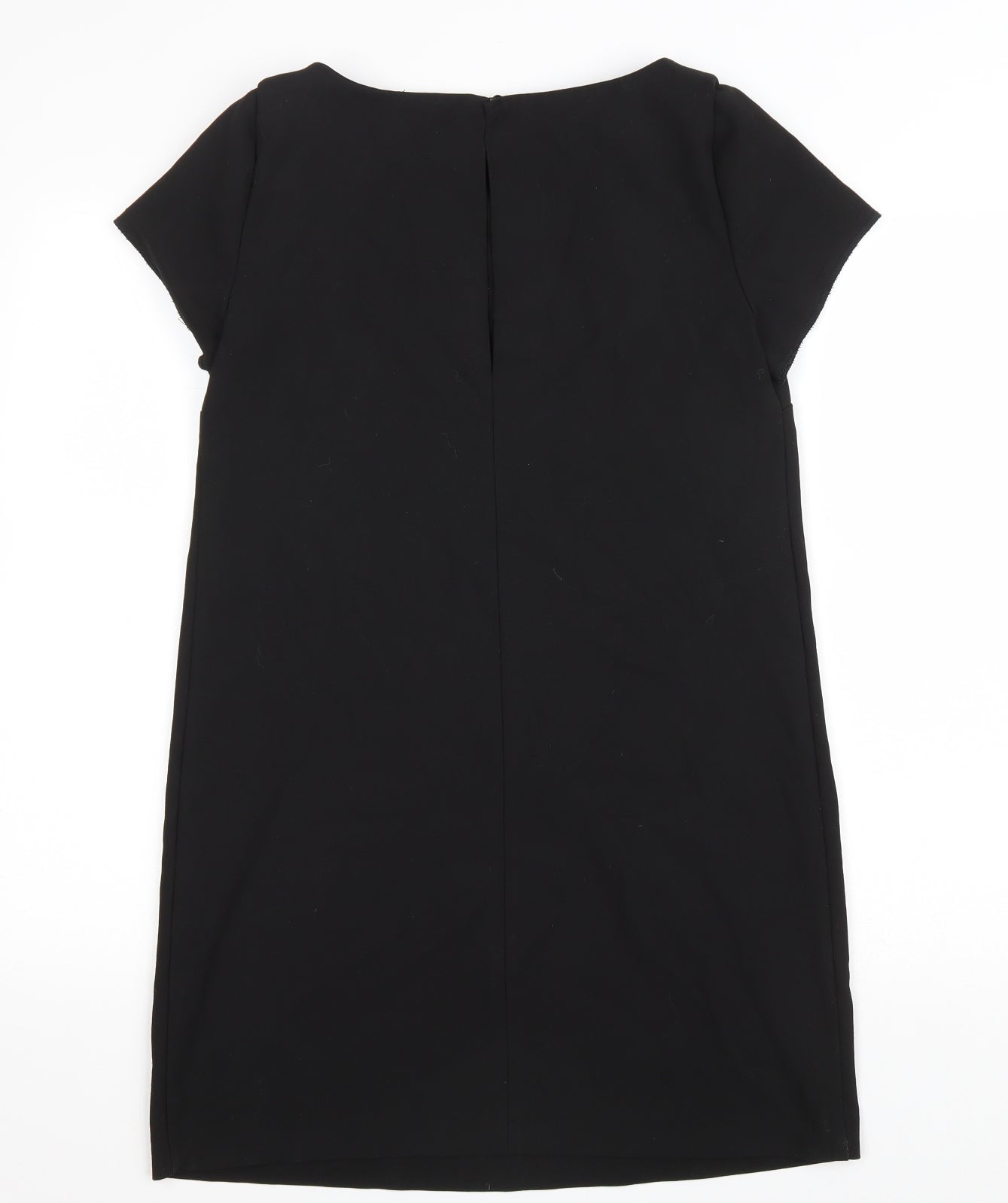 Zara Womens Black Polyester A-Line Size S Boat Neck Button – Preworn