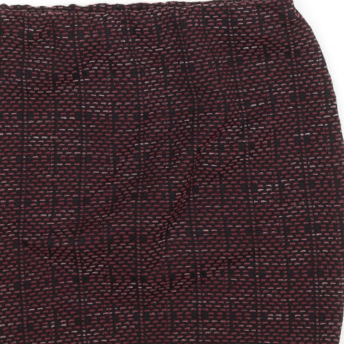 New Look Womens Purple Geometric Polyester Bandage Skirt Size 8 Drawstring