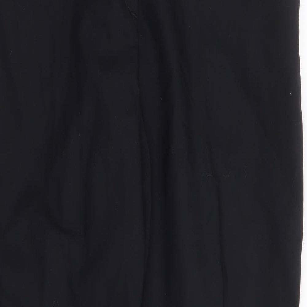 H&M Womens Black Cotton Trousers Size 16 L27 in Regular Zip