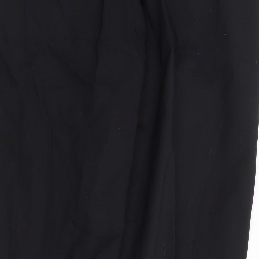 H&M Womens Black Cotton Trousers Size 16 L27 in Regular Zip