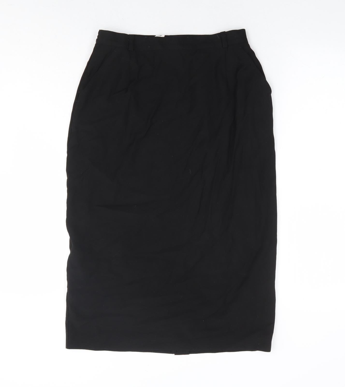 Blanchelle Womens Black Polyester Straight & Pencil Skirt Size 10 Zip