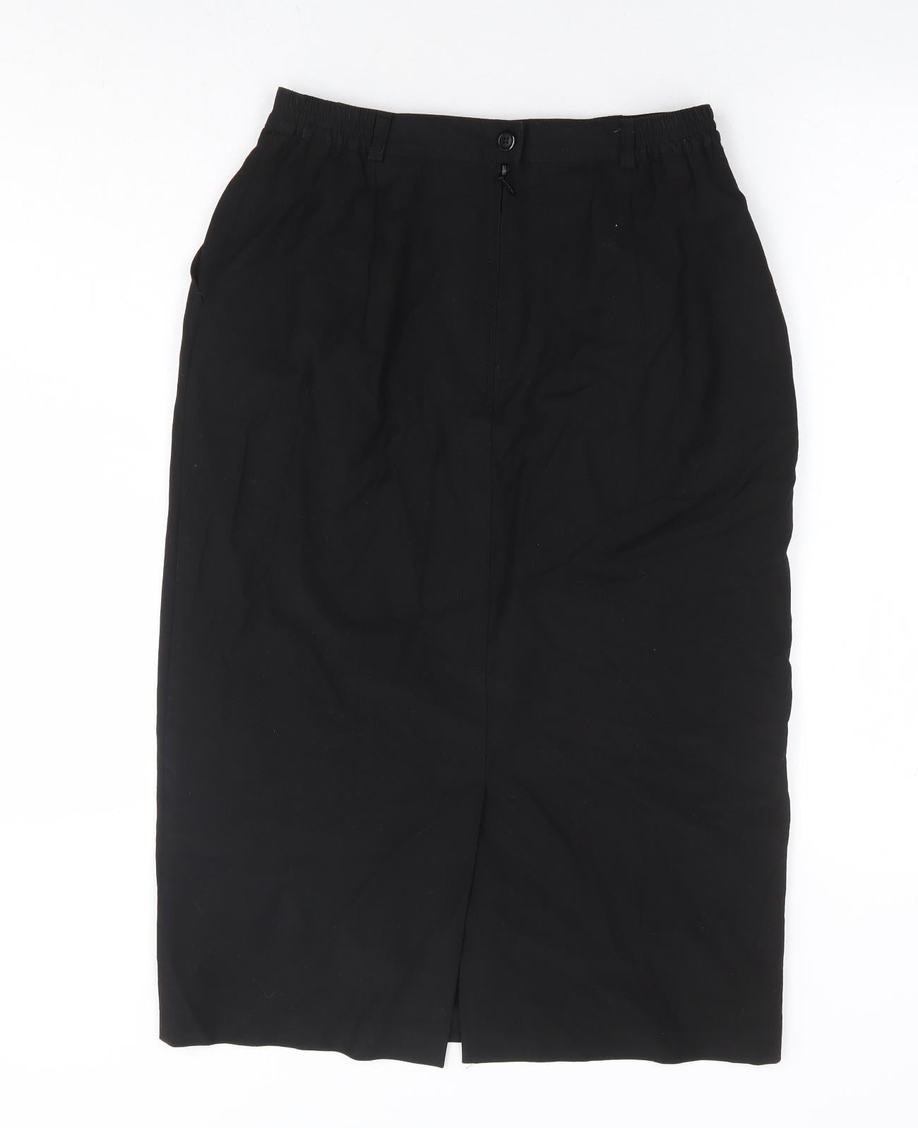 Blanchelle Womens Black Polyester Straight & Pencil Skirt Size 10 Zip
