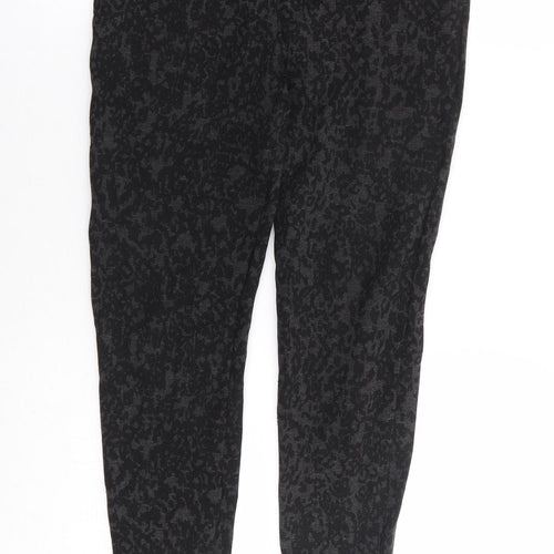 Marks and Spencer Womens Grey Animal Print Viscose Jogger Trousers Size 30 in L26 in Regular - Leopard Print Tregging
