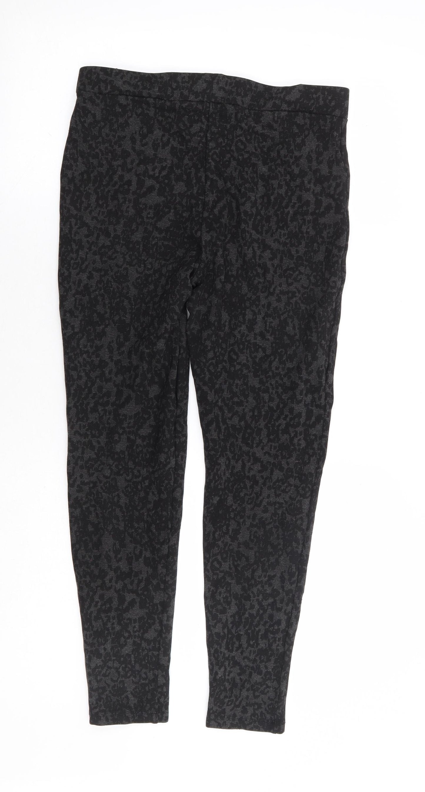 Marks and Spencer Womens Grey Animal Print Viscose Jogger Trousers Size 30 in L26 in Regular - Leopard Print Tregging