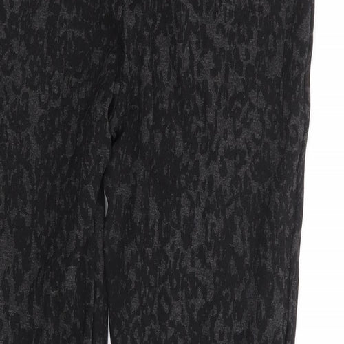Marks and Spencer Womens Grey Animal Print Viscose Jogger Trousers Size 30 in L26 in Regular - Leopard Print Tregging