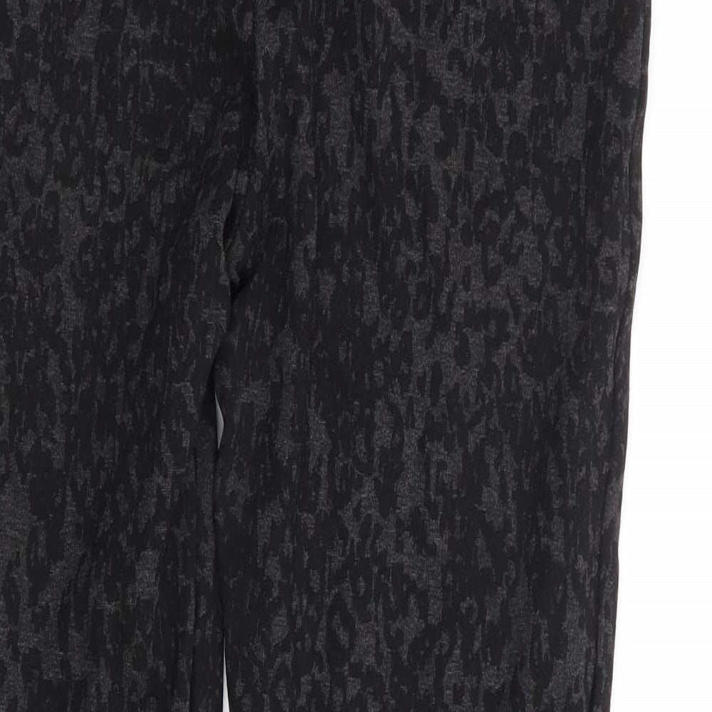 Marks and Spencer Womens Grey Animal Print Viscose Jogger Trousers Size 30 in L26 in Regular - Leopard Print Tregging